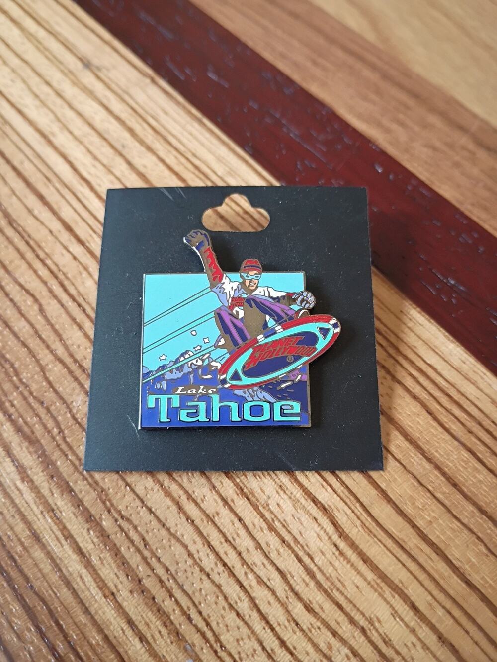 Planet Hollywood Lake Tahoe Silver Tone Metal & Enamel Lapel Pin Pinback